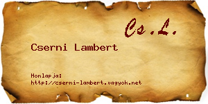 Cserni Lambert névjegykártya